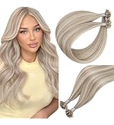 Easyouth U Tip Hair Extensions Highlights U Tip Hair Extensions Human Hair Highlights Ash Blonde ...