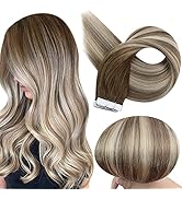 Fshine Tape in Hair Extensions Blonde Hair Extensions Tape in Human Hair 20 Inch Double Sided Bal...