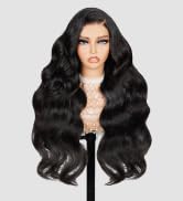 natural black body wave wig