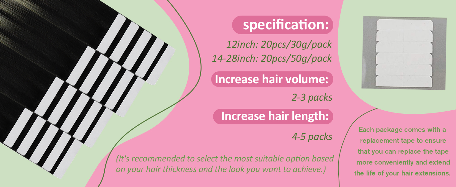 human hair tape in extensions ombre black