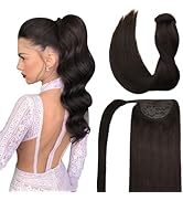 DOORES Hair Extensions Ponytail Extension Clip in Dark Brown 18 Inch 80g Hair Extensions Ponytail...