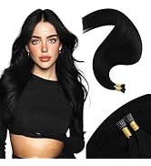 Moresoo I Tip Hair Extensions Human Hair Black Itip Human Hair Extensions 24 Inch Long Straight I...