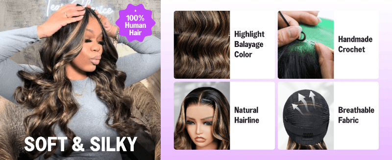 highlight ombre lace front wig human hair