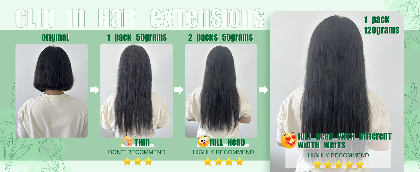 hair extensions real human hair clip ins