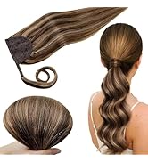 RUNATURE Ponytail Extension Real Human Hair, 12 Inch 70g Short Human Hair Ponytail, Soft Remy Rea...