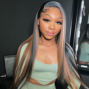 Highlight Lace Front Wig Human Hair