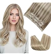 Sunny Hair Clip in Hair Extensions Straight Human Hair Clip in Extensions Remy Clip in Hair Exten...