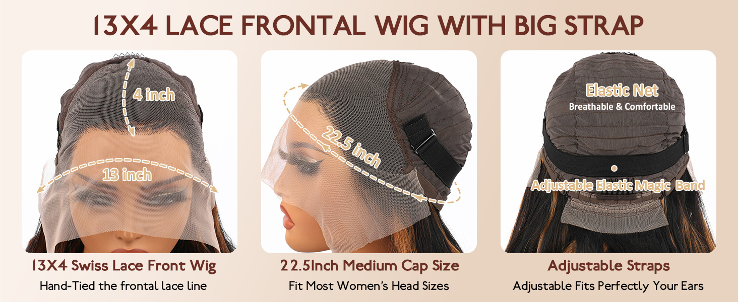 Highlight Lace Front Wig Human Hair