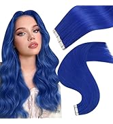 Easyouth Tape in Extensions Human Hair Blue Invisible Tape in Hair Extensions Human Hair Colored ...