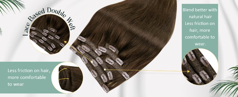 clip in real human hair extensions chocolate brown