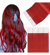 Easyouth Tape in Extensions Human Hair Red Hair Extensions Real Human Hair Tape in Color Tape ins...