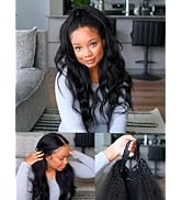 Julia Hair EasiContour V Part Kinky Straight Wigs Human Hair Glueless Yaki Straight Vpart Wig Cli...