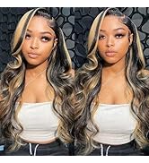 32 Inch Balayage Highlight Lace Front Wig Human Hair FB/27 Ombre Lace Front Wig Human Hair 13x6 H...