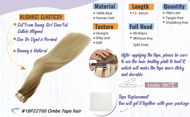highlight tape in hair extensions