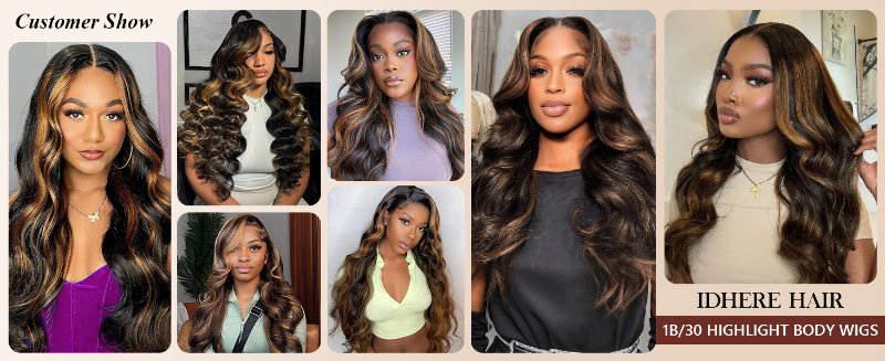 Highlight Lace Front Wig Human Hair