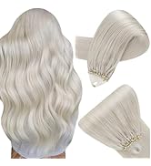 Easyouth Micro Loop Human Hair Extensions White Blonde Microlinks Hair Extensions Straight Human ...