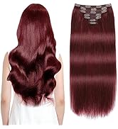 Sisily Clip in Hair Extensions Real Human Hair, 20 Inch 160g 7pcs Human Hair Clip in Hair Extensi...