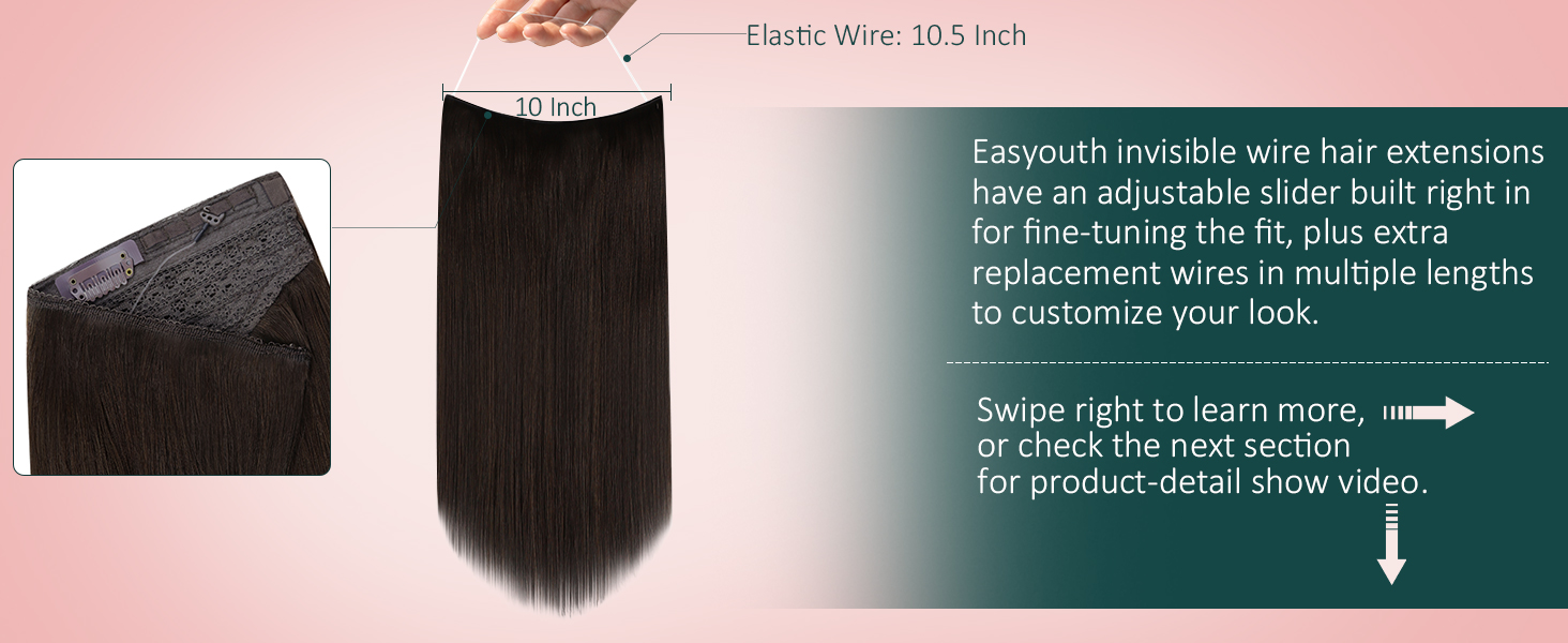 wire human hair extensions brown