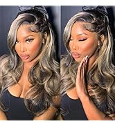 28 Inch Highlight Balayege 13x6 Lace Front Wig Human Hair Body Wave FB/27 Ombre Hd Lace Frontal W...