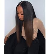 Beauty Forever V Part Wig Human Hair Yaki Straight EasiContour Vpart Wigs No Leave Out Ombre Ches...
