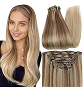 Clip in Hair Extensions Human Hair Balayage