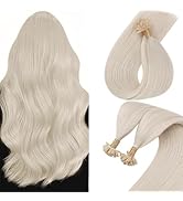 Sunny Hair U Tip Hair Extensions Human Hair Platinum Blonde U Tip Hair Extensions Real Human Hair...