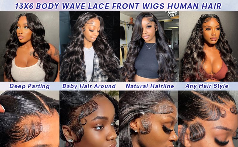 Brazilian Virgin Human Hair Lace Front Wig Body wave lace front wigs human hair pre plucked