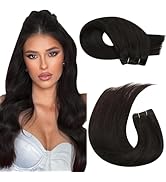 Moresoo Sew in Hair Extensions Brown Remy Straight Weft Hair Extensions Human Hair Double Weft Hu...