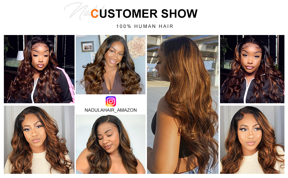 Highlight Colored Brazilian Hair Bundles 1B/30 Ombre Virgin Human Hair Body Wave , Match All Skins.