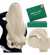Easyouth 22 Inch Weft Hair Extensions Real Human Hair Blonde Sew in Human Hair Extension White Bl...