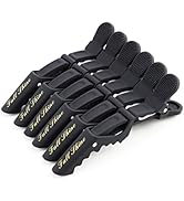 Full Shine Alligator Sectioning Hair Clips 6 Pcs Black Professional Hair Clips for Women Plastic ...