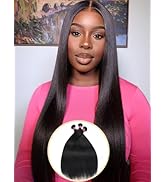 Nadula 12A Yaki Straight Human Hair 3 Bundles 18 16 14 inches, 100% Unprocessed Virgin Human Hair...