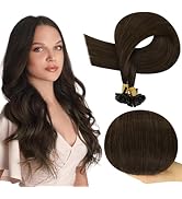 Full Shine Human Hair Extensions Ktip Hair Extensions Color 2 Brown Ktip Human Hair Extensions Re...