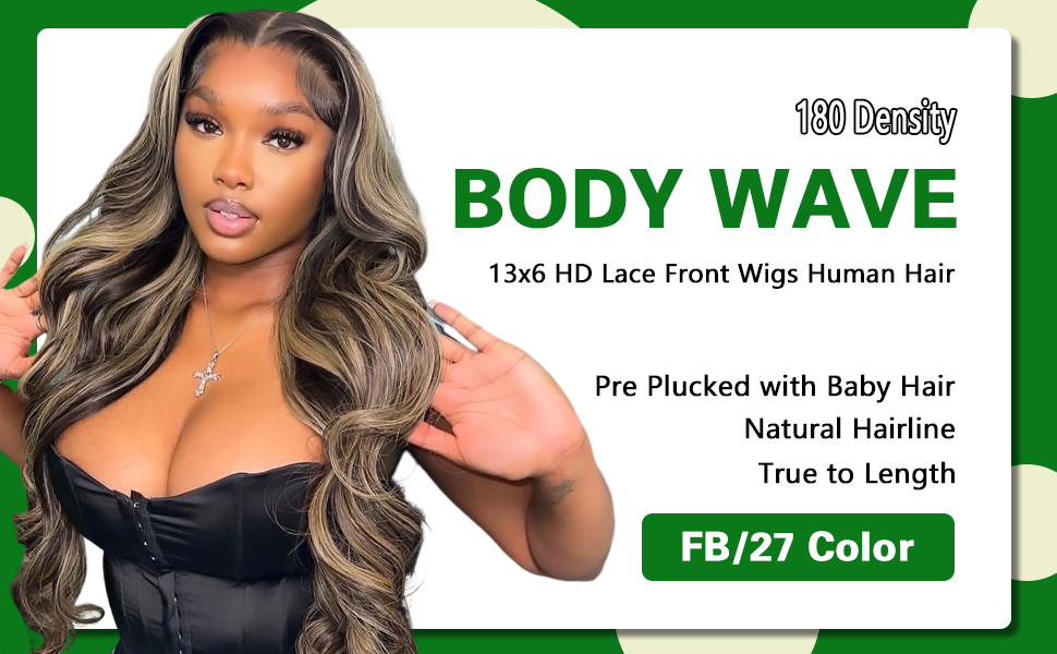 1b/27 lace front wig human hair 13x6