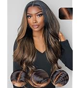 Julia Hair Bye Bye Knots Glueless Wig Highlight Balayage Brown Body Wave 7x5 Pre Cut HD Lace Fron...
