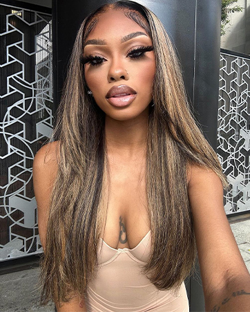 highlight ombre lace front wig human hair
