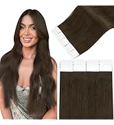 Easyouth Dark Brown Tape in Hair Extensions Human Hair Brown Tape Hair Extensions Real Human Hair...