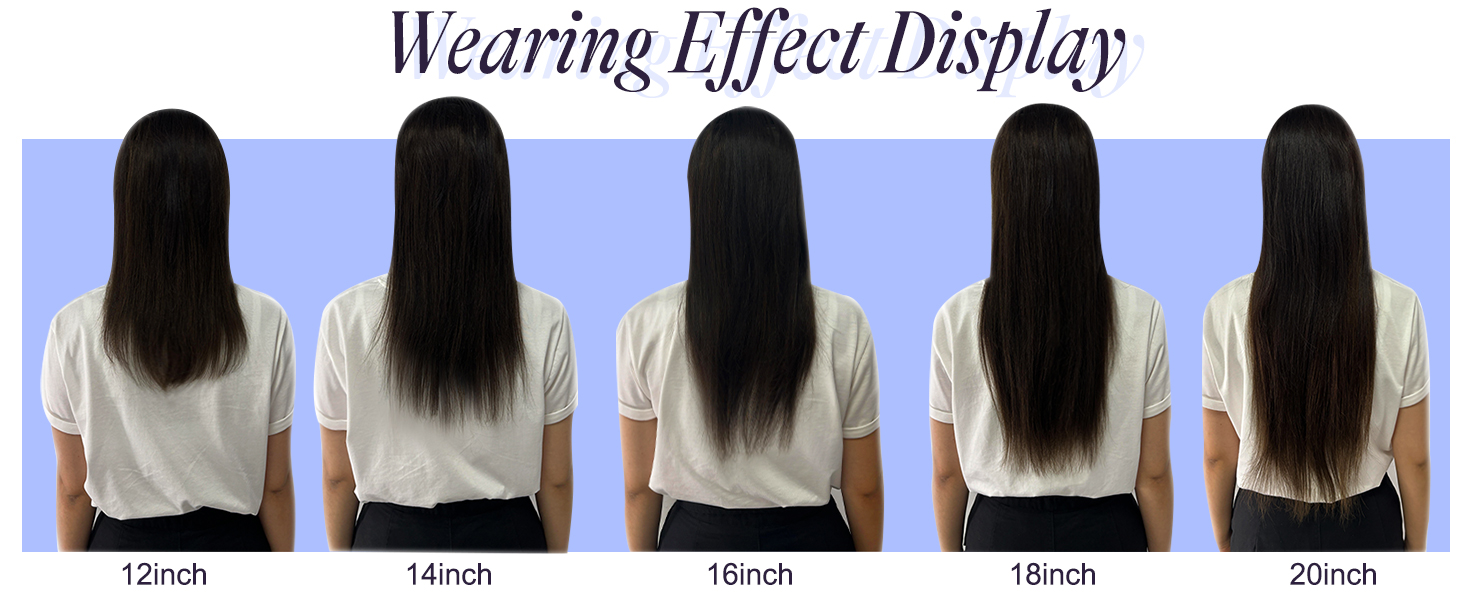 invisible wire extensions remy human hair different length effect add volume ombre brown hair