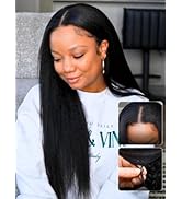 Beauty Forever EasiContour V Part Wigs Human Hair Yaki Straight Glueless Clip in Vpart Magic Leav...