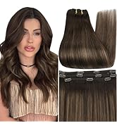 Dark Brown Hair Extensions Clip in Human Hair