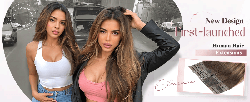Brazilian Human Hair Extensions-No Glue And Clips 