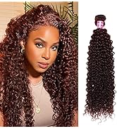Julia Hair 12A Reddish Brown Virgin Curly Weave Human Hair 1 Bundle Human Hair for Women, 100% Br...