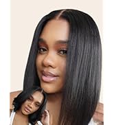 Beauty Forever Light Yaki Straight Bob Glueless Wigs Human Hair Pre Plucked Pre Cut Realistic Bye...