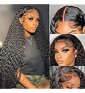 13X6 Curly Lace Front Wigs 180 Density HD Transparent Lace Frontal Wig for Black Women Glueless L...