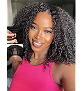 UNICE EasiContour V Part Wig Human Hair Afro Kinky Curly Glueless Wigs Human Hair Clip in Vpart W...