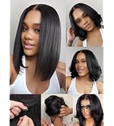 Nadula Yaki Straight Bob Drawstring Wig Human Hair Glueless Pre Cut 7x5 HD Bye Bye Knots Lace Fro...