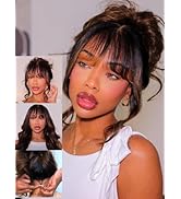 Nadula 13X4 HD Balayage Brown Curtain Bangs Wig Human Hair with Drawstring - Pre Everything Gluel...