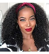 Nadula Hair 10A Afro Malaysian Kinky Curly Human Hair Half Wig WEAR WITH OR WITHOUT Headband For ...
