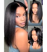 Nadula 13x4 HD Yaki Straight Bob Wig Human Hair Pre Everything Glueless Lace Front Wig with Ear T...