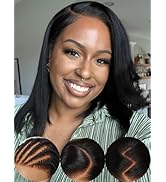 Nadula Pre Everything Glueless Yaki Straight Bob Wig 13x4 HD Pre Cut Short Bob Lace Front Wigs Hu...